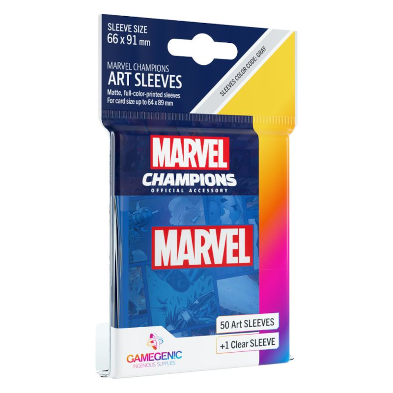Fundas para Cartas Marvel Champions Sleeves Blue Fundas para Cartas Marvel Champions Sleeves Blue 66x91mm 50 Fundas +1 Transparente Gamegenic - Imagen 1