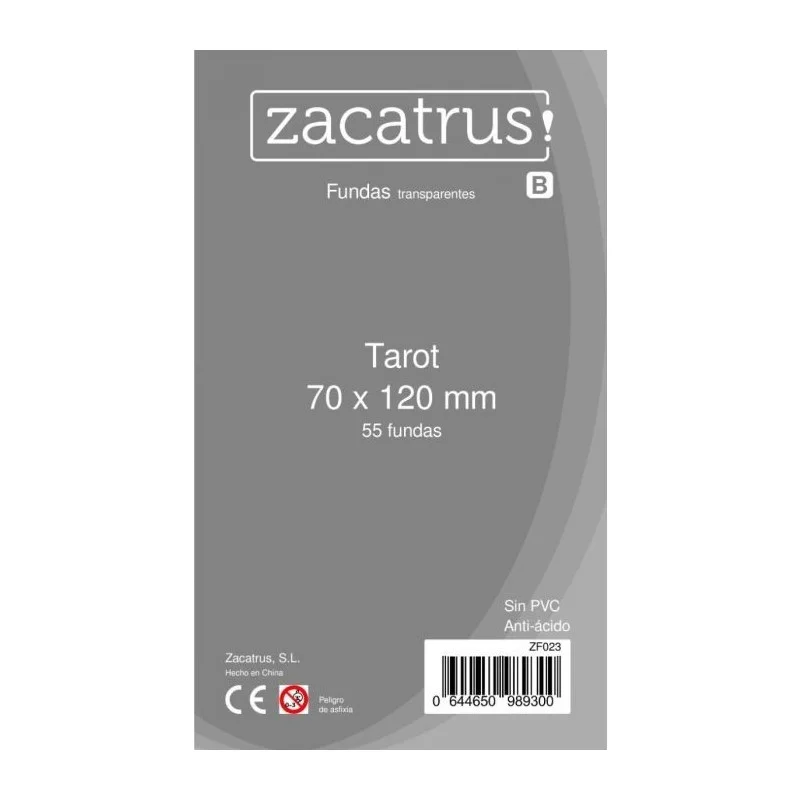 Fundas Tarot 55 Fundas Transparentes Tarot 70 x 120 mm 55 Fundas Zacatrus Zacatrus! - Imagen 1