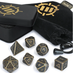 Set de 7 Dados Metal D&D con Estuche Enhance Gaming